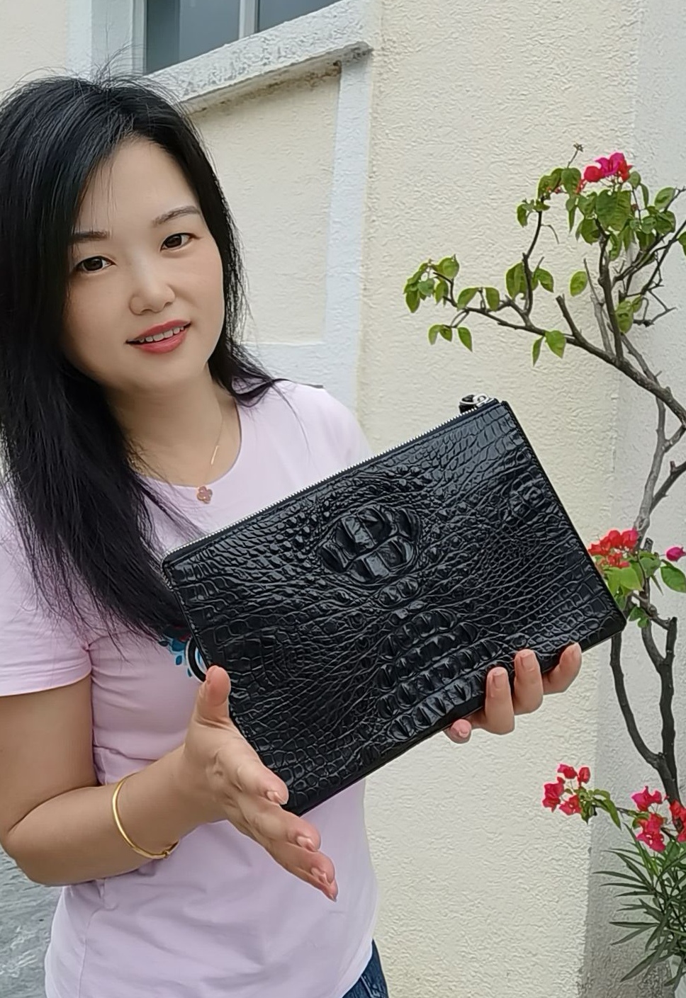 高奢黑色手包真鳄鱼皮男士大手包 夹包信封包鳄鱼皮男士手拿包包
