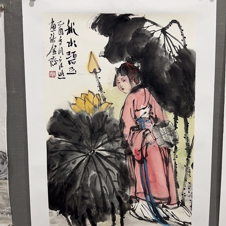 听***海国画崔进老师人物画作品