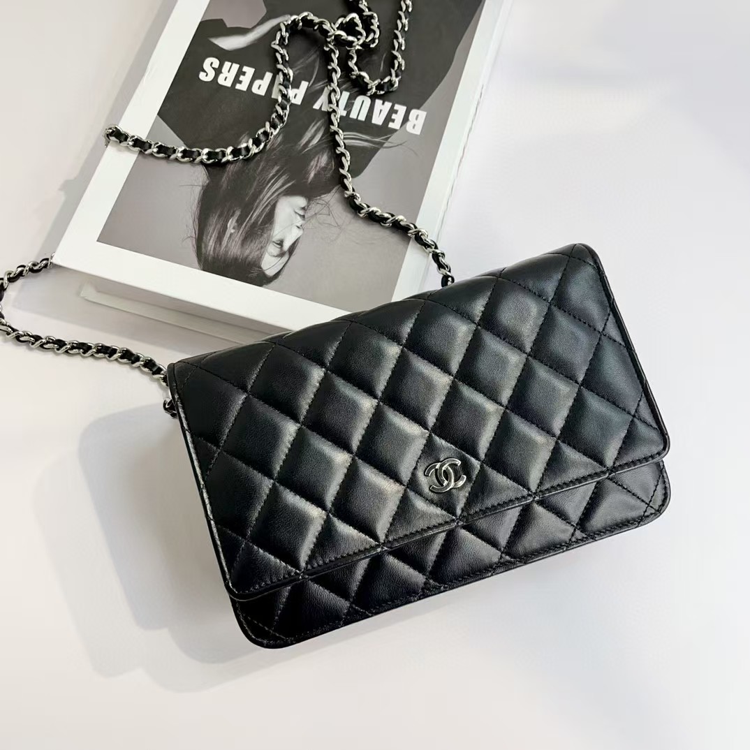 99新 Chanel/香奈儿 蔚蓝/黑银woc 27开 北京