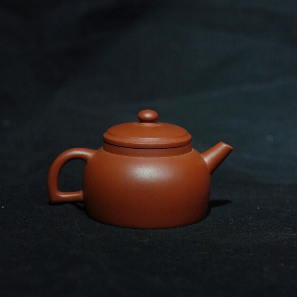 朱泥孟臣小品130cc壶全手工拍打原矿朱底款林泉阁制朱泥壶紫砂壶