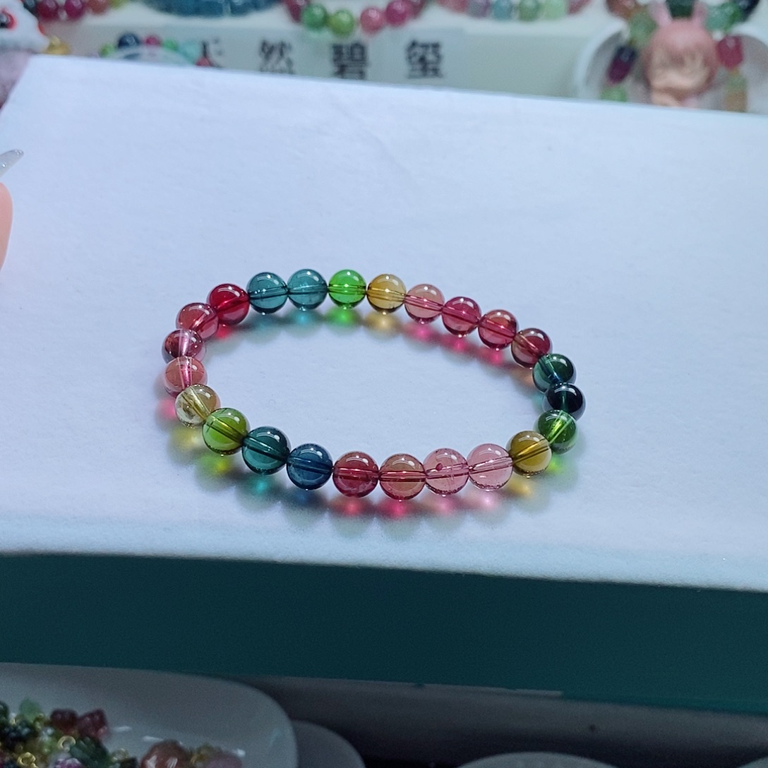 碧玺手链未镶嵌7.8mm左右