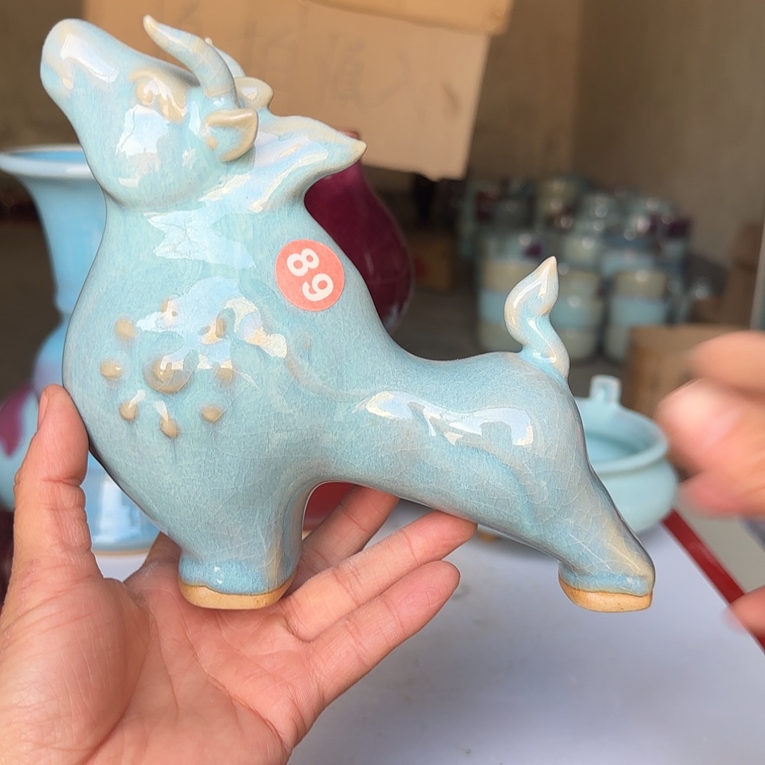 陶摆件郑家钧瓷摆件微瑕