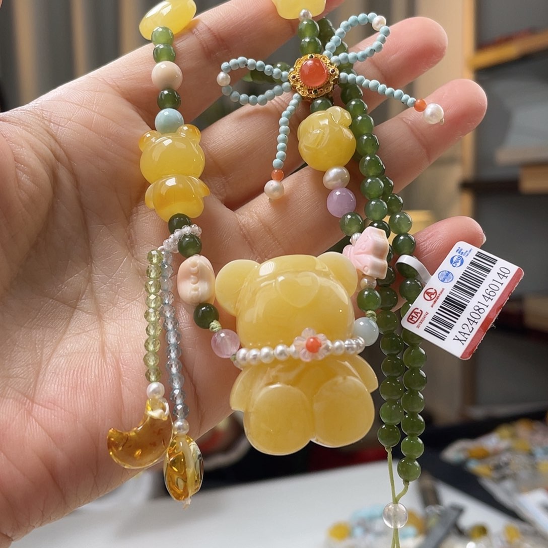 蜜蜡裸石未镶嵌蜜蜡吊坠