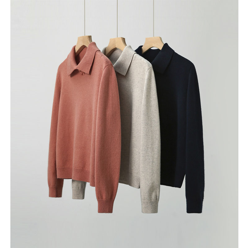 【九月木兮】意大利工艺羊毛羊绒 气质小翻领针织上衣S82679ZYJVG