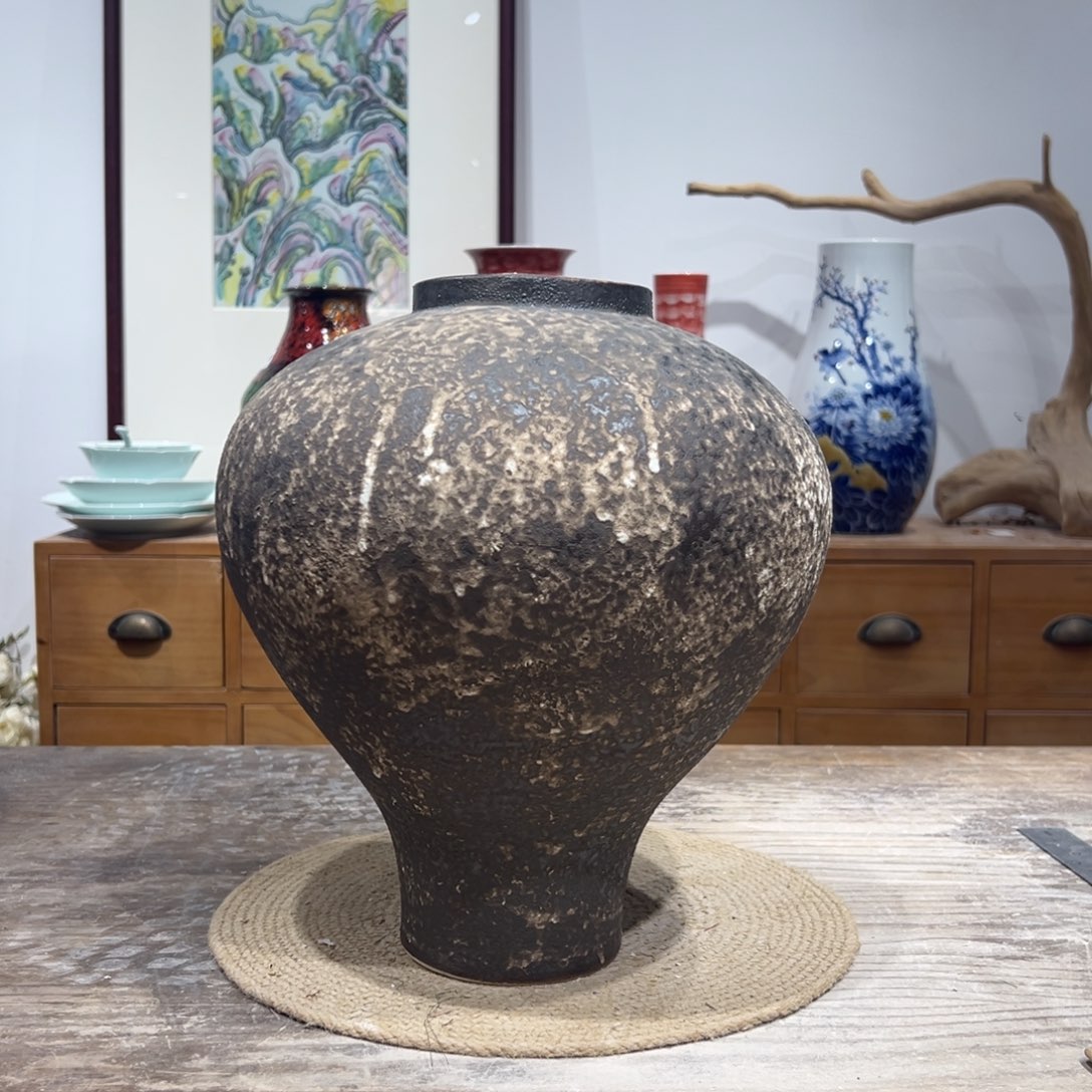 摆件陶瓷花瓶高31口8