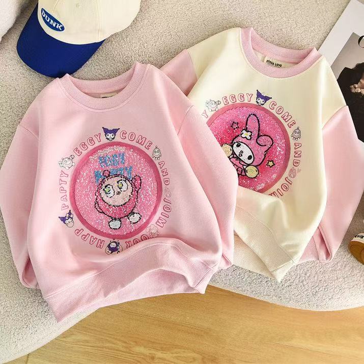 501-550卡通风春秋套头卫衣中大童洋气加绒打底秋款宝宝长袖ol