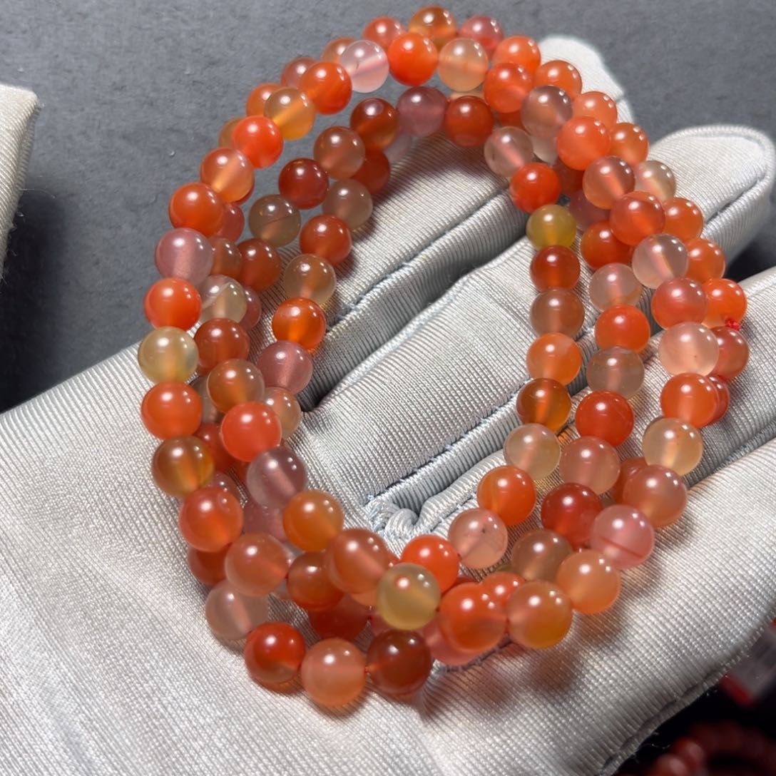 南红玛瑙多圈尺寸6未镶嵌