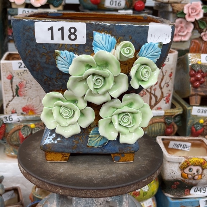 紫砂花盆粗陶材质多肉花盆