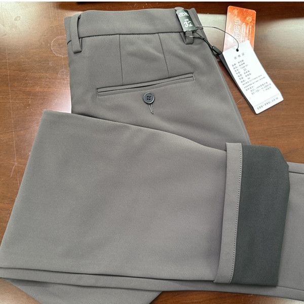 休闲长裤子2024冬季男士西裤合体直筒弹力加绒商务正装