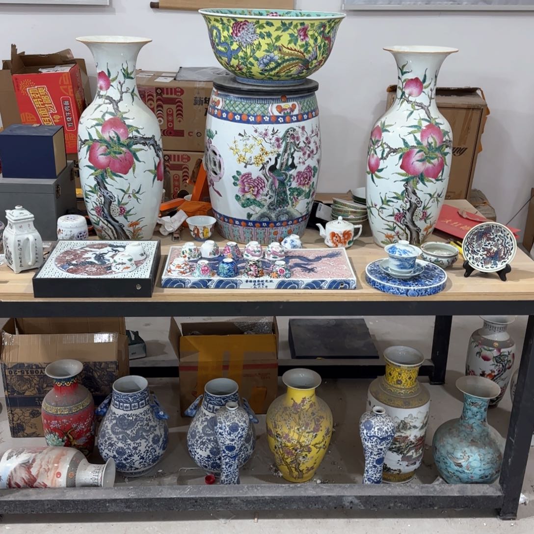 瓷片摆件手绘瓷器全部处理了吧