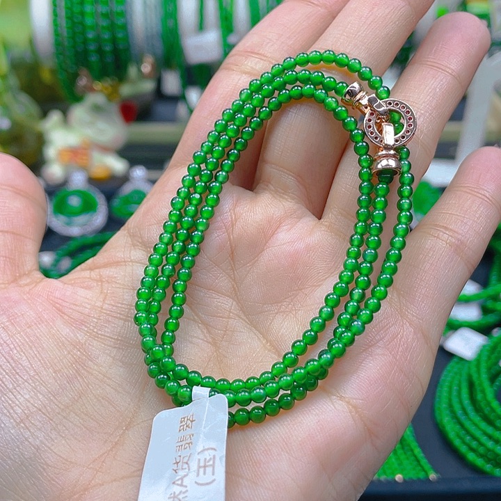 翡翠颈饰未镶嵌圆珠项链3