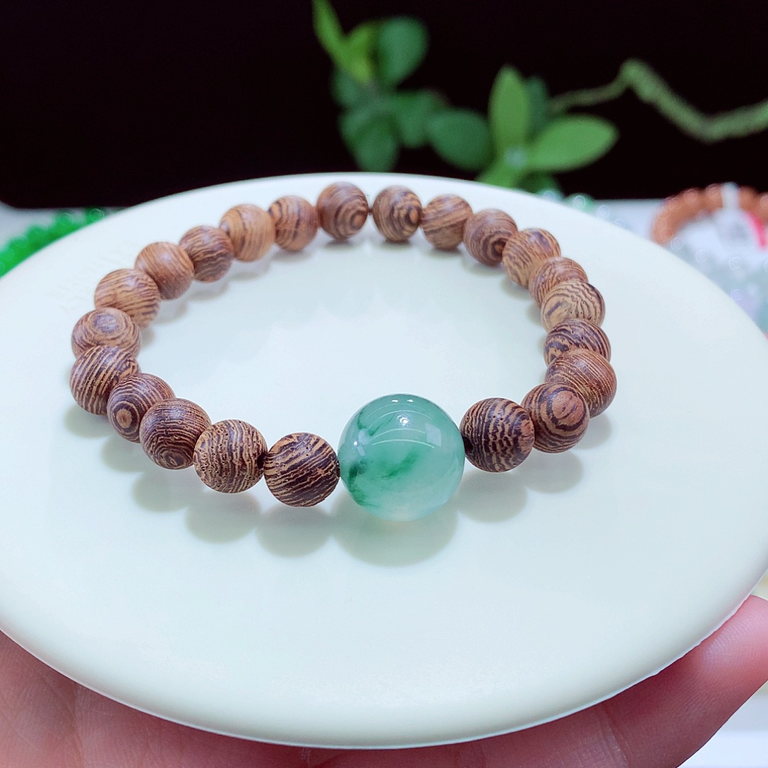 未镶嵌手链翡翠冰飘花卡14mm