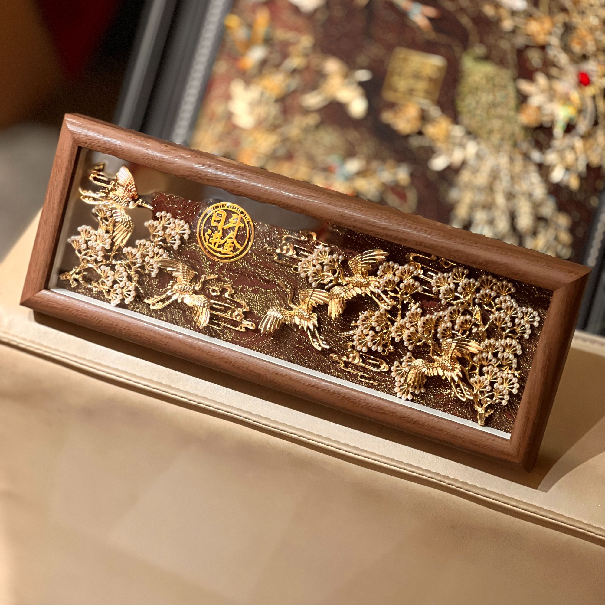 【五鹤朝阳】手工古风立体摆台画古风装饰画礼品画