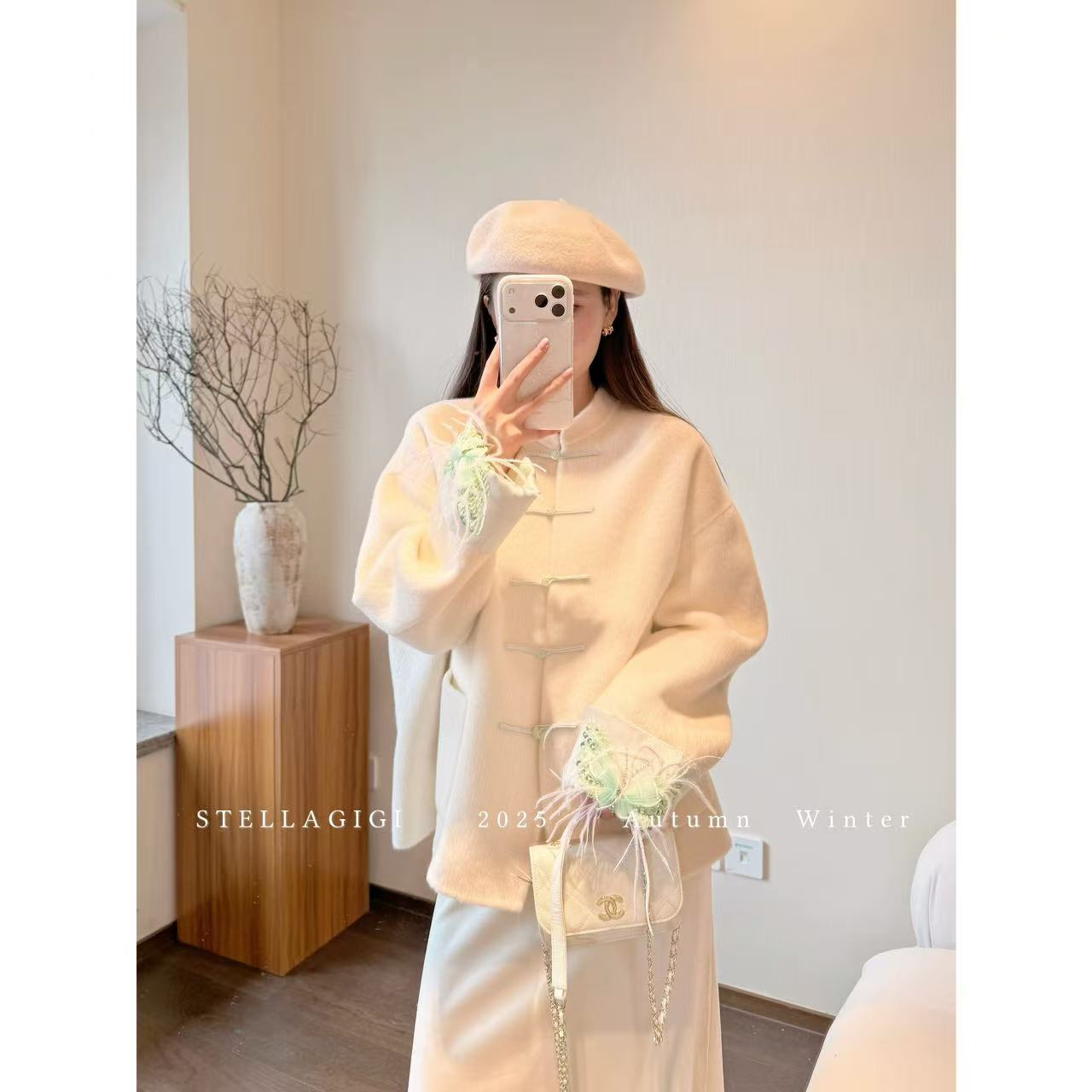 SG / 郭幂幂 AW 羊毛兔绒！国风重工蝴蝶结大衣WT-20253104
