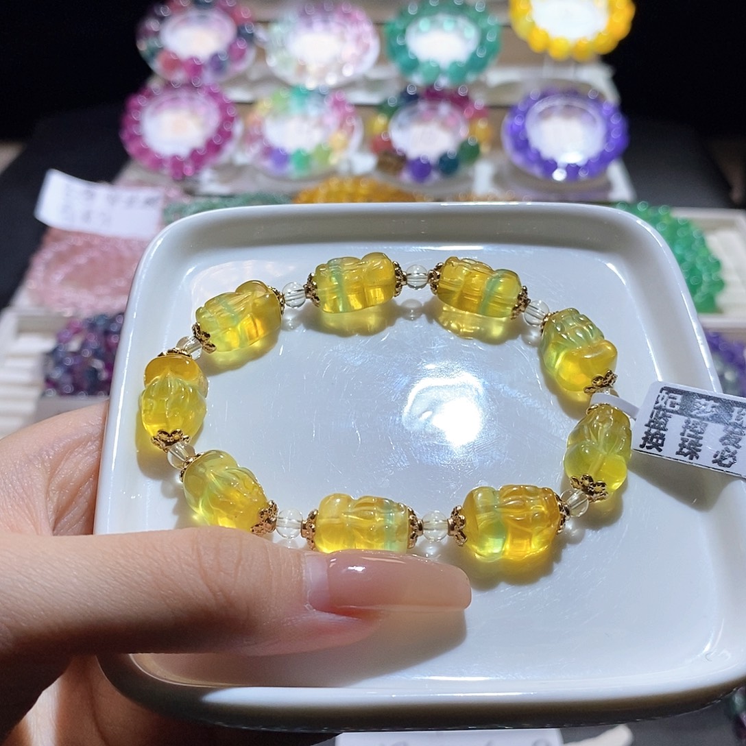 手链萤石未镶嵌金黄貔貅