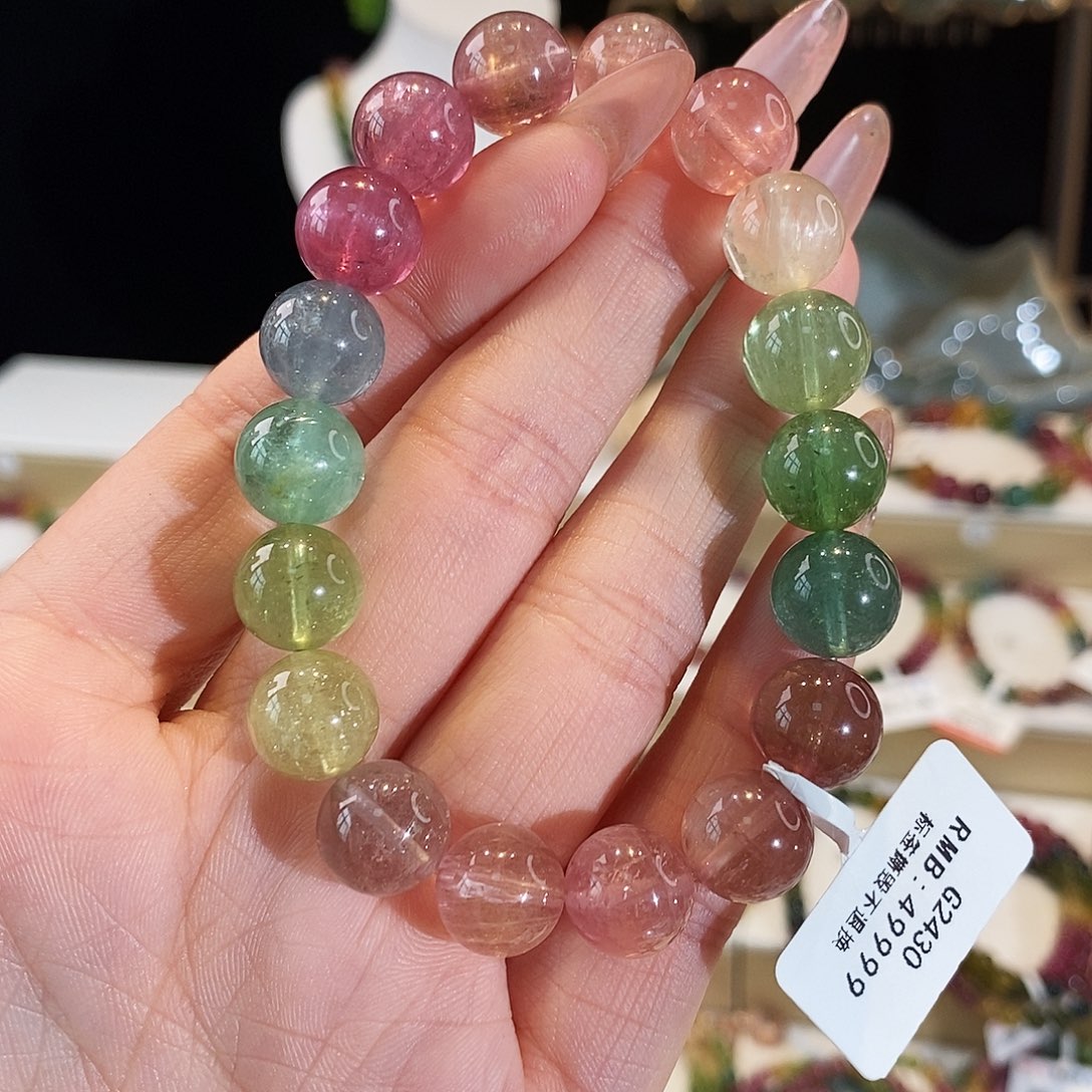 碧玺手链未镶嵌G2430单圈颜色微差