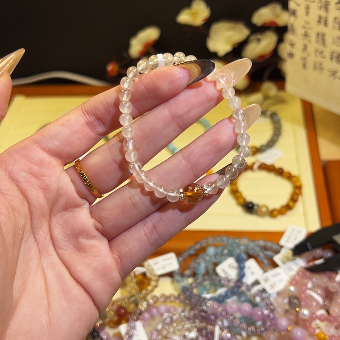 烟晶手链银S925镶嵌-兔5019