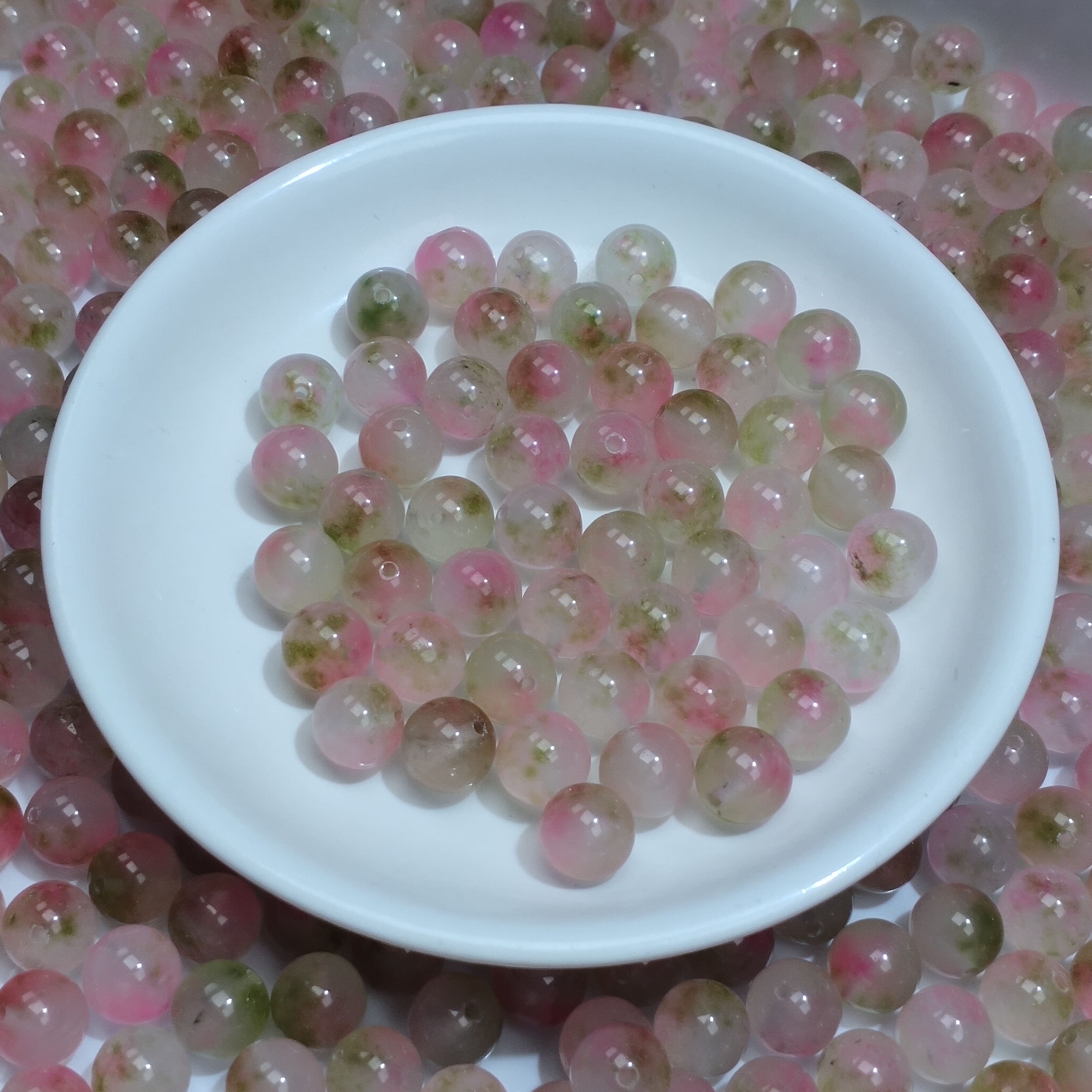 【散珠批发】W1917胭脂芍药10mm*20颗