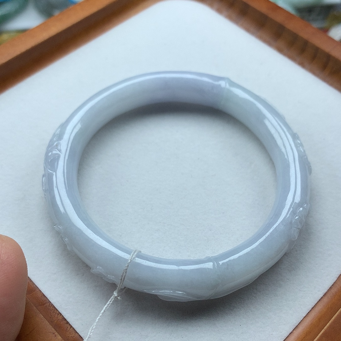 翡翠未镶嵌手镯复古风格57.5