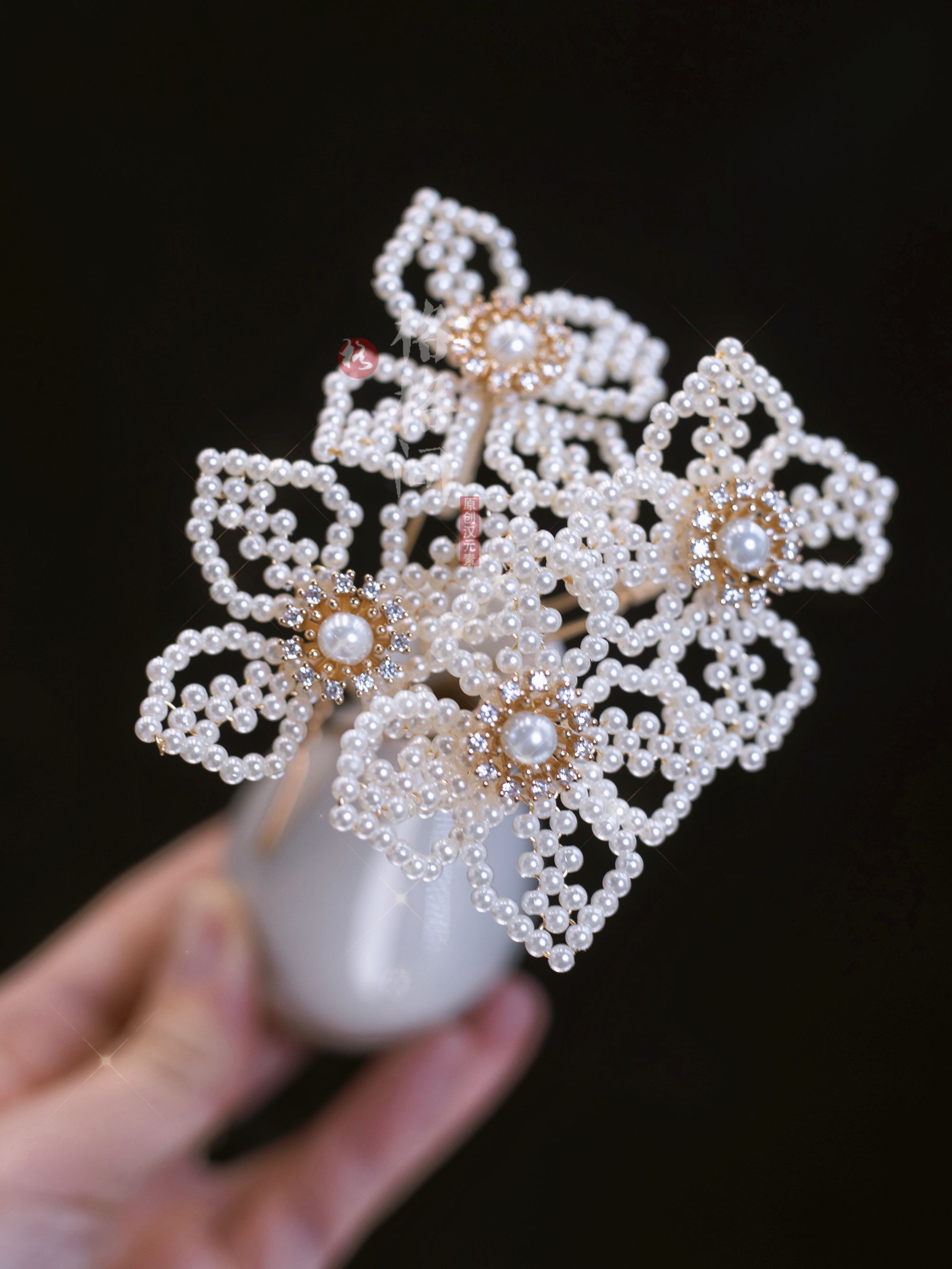 格格间原创【浅风】汉洋折衷明制汉服点缀发簪发饰珍珠流苏头饰