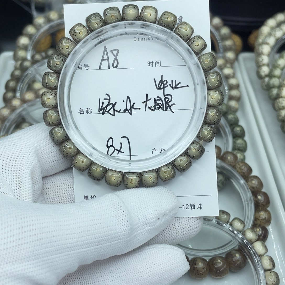 星月菩提吊坠A8绿冰大眼