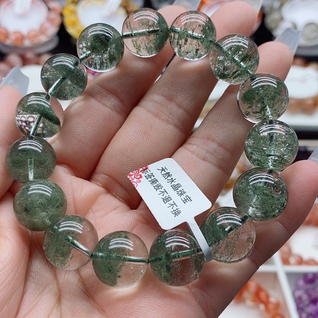 未镶嵌手串水晶绿幽灵