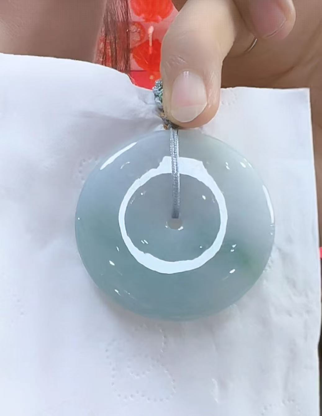 天然翡翠A货平安扣（多样性发货发其一）宽48-51厚6-8送绳