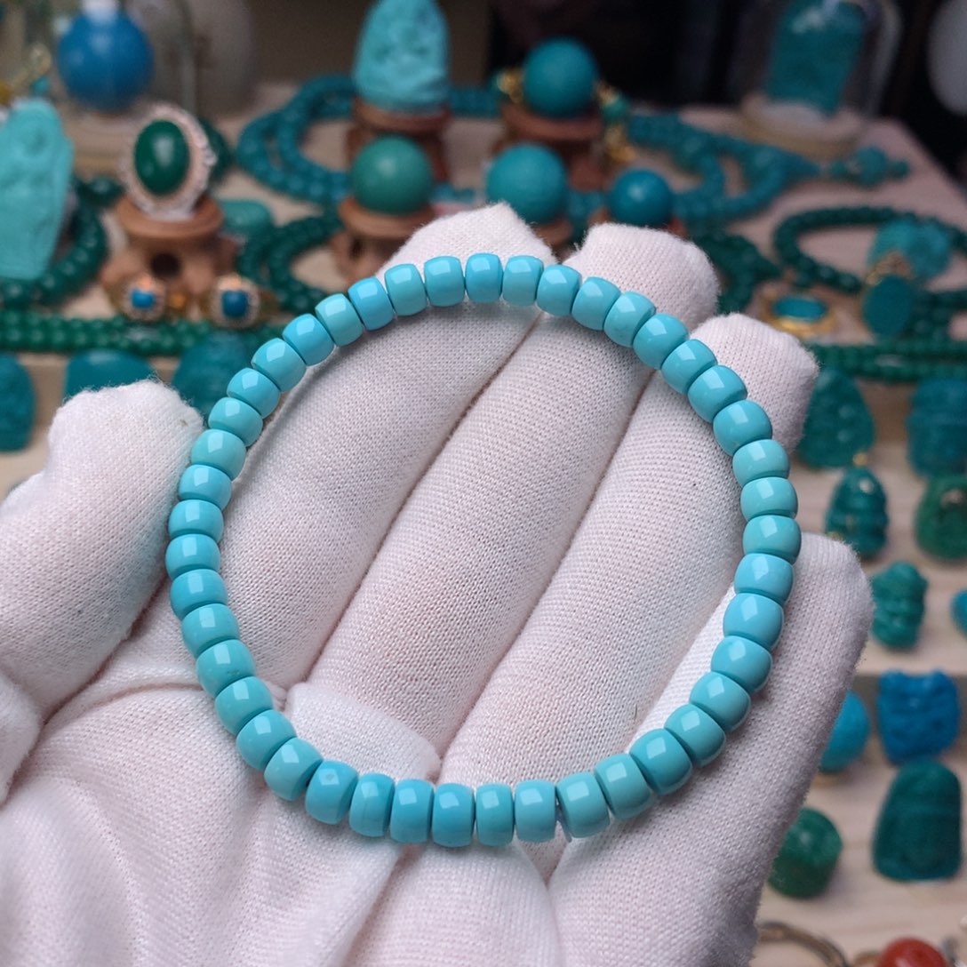 未镶嵌绿松石珠宝奇石5.5mm直切精品单圈