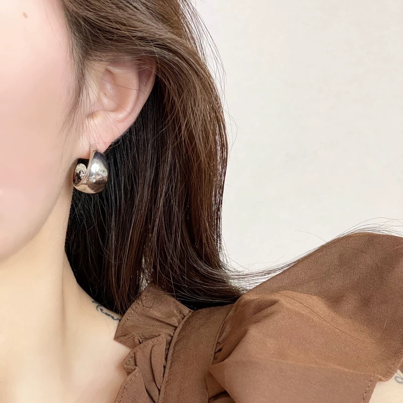 合金耳饰 日韩女几何金色耳钉几何耳饰欧美时尚大气设计感百搭