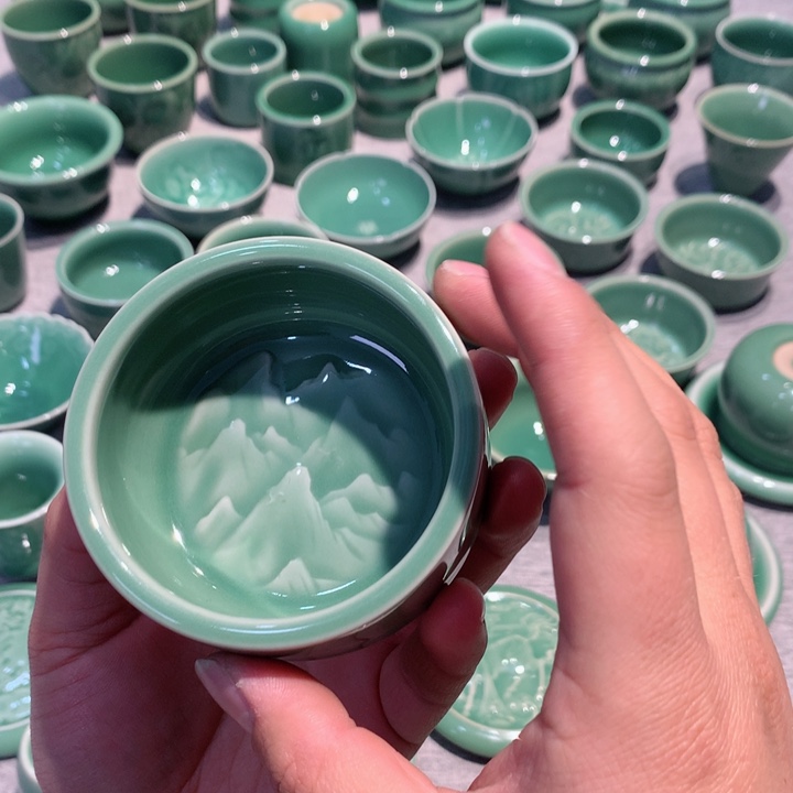 山*走龙泉青瓷茶具杯子
