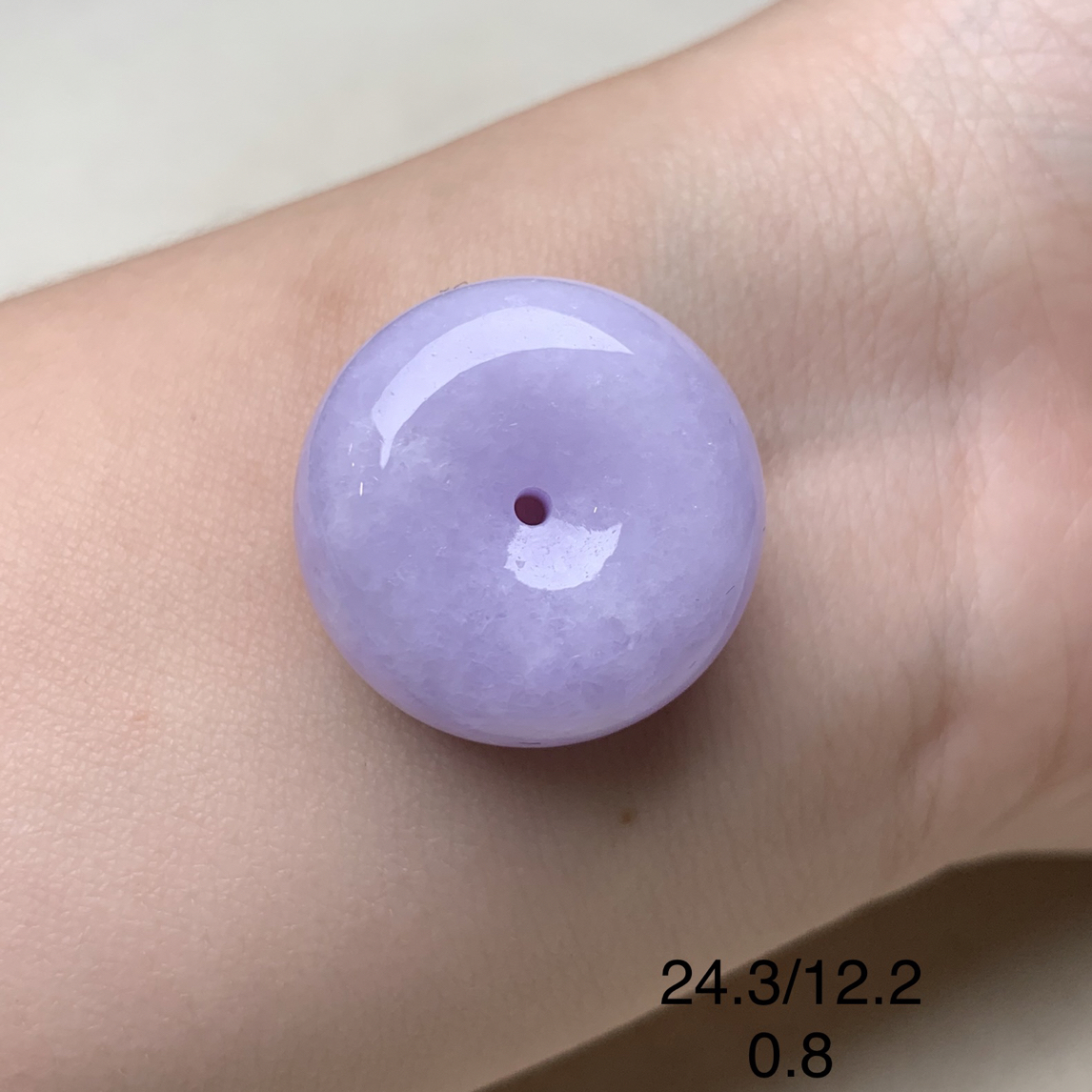 紫罗兰胖平安扣天然缅甸翡翠吊坠