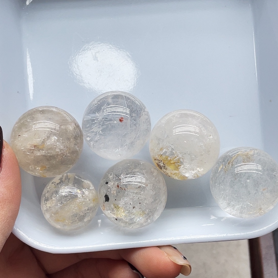 水晶珠宝半成品未镶嵌46白水晶共生体19mm-24mm