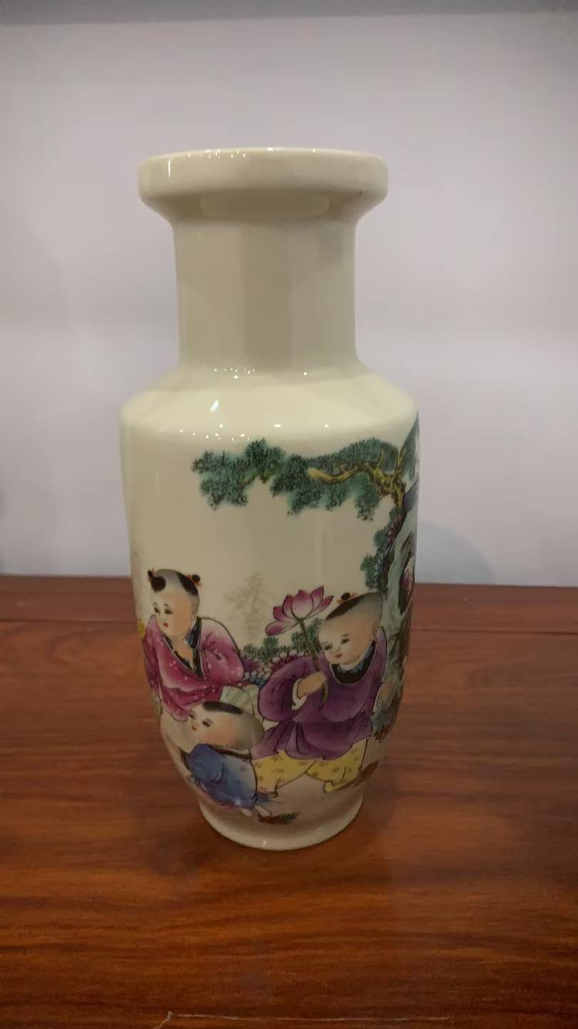 景德镇陶瓷童子观音瓶