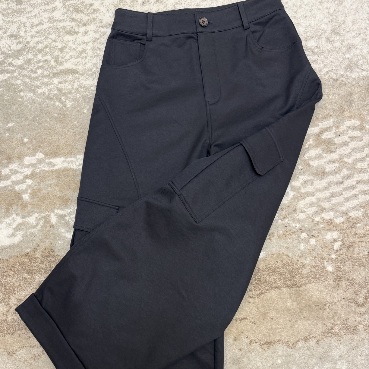 【商场同款】加绒加厚高腰显瘦宽松弯刀阔腿工装宽边拖地长裤女款