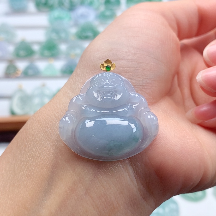 【闪购商品】翡翠吊坠(赠链)18K金镶嵌