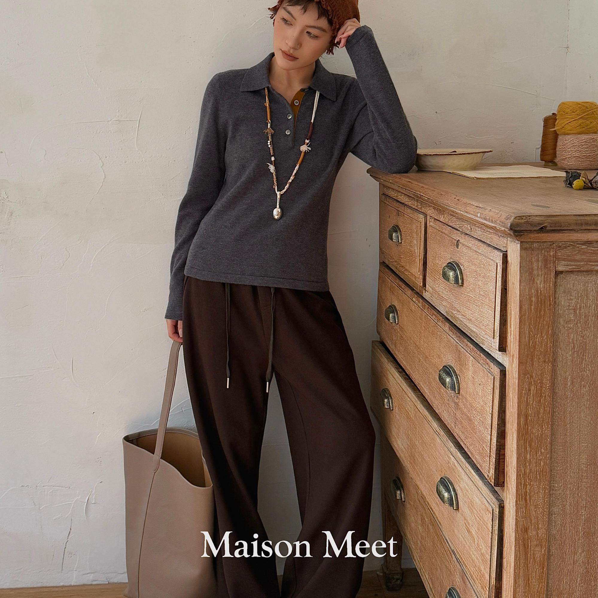 杨杨 梅森-时尚气质POLO领套头羊毛衫2792