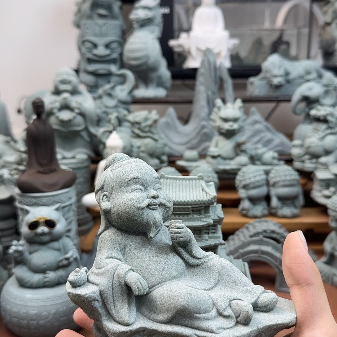 石材青砂石茶圣陆羽