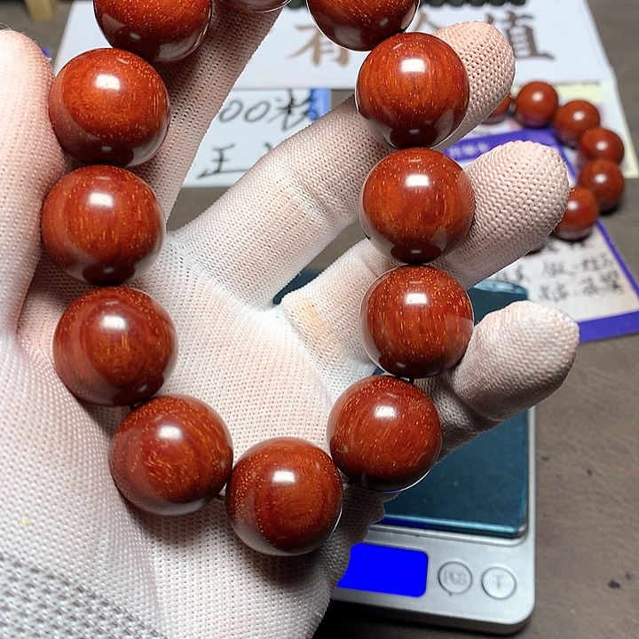 手串/手链小叶紫檀火*20 12 颗 龙鳞底高密