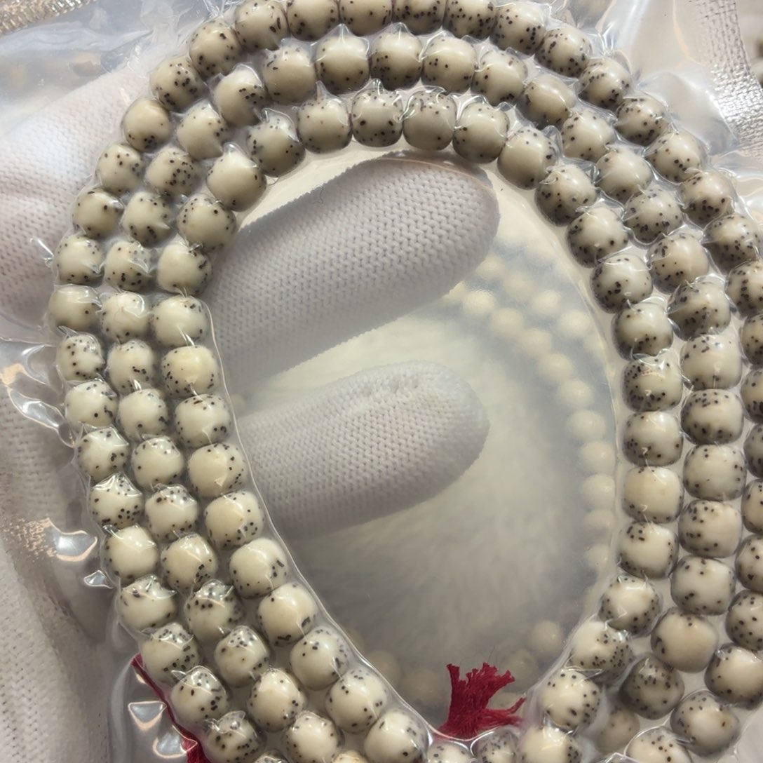 手串星月菩提瓷白76河豚