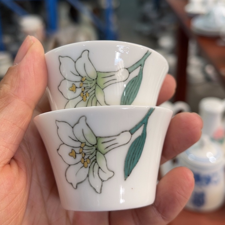 醴陵釉下手绘杯40毫升，2个