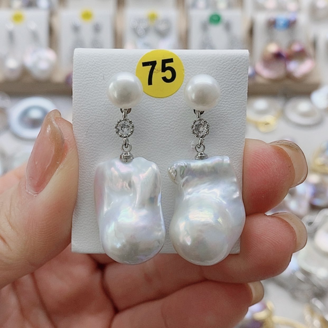 【闪购商品】淡水珍珠耳饰银S925镶嵌
