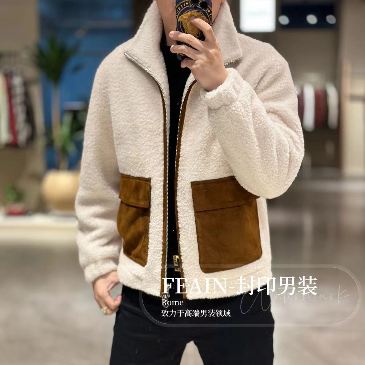 【100%羊毛】高端定制全羊毛内里加棉拉链立领夹克88158