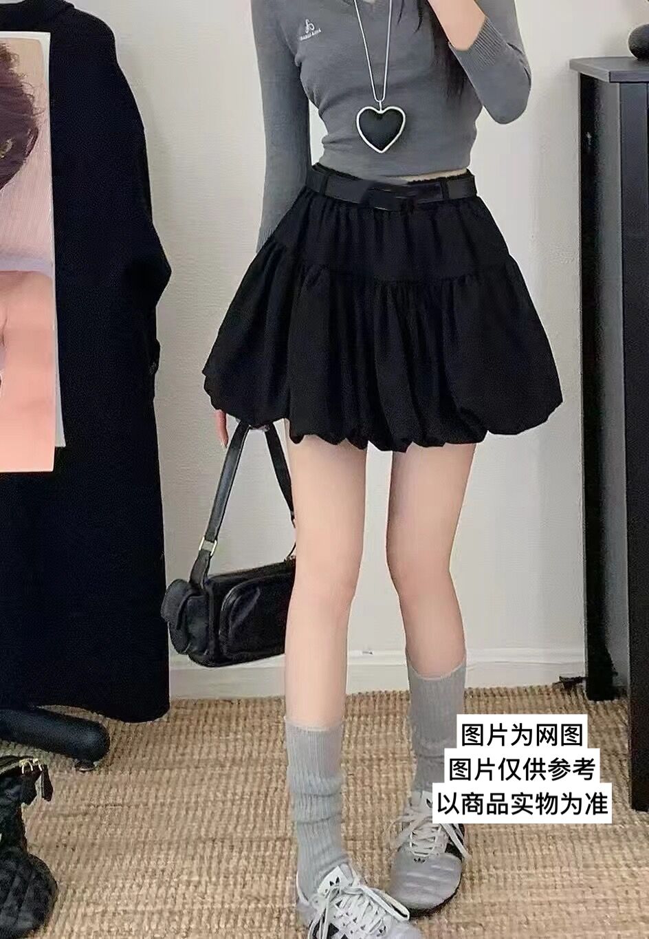 早秋显瘦大码短裙不带腰带