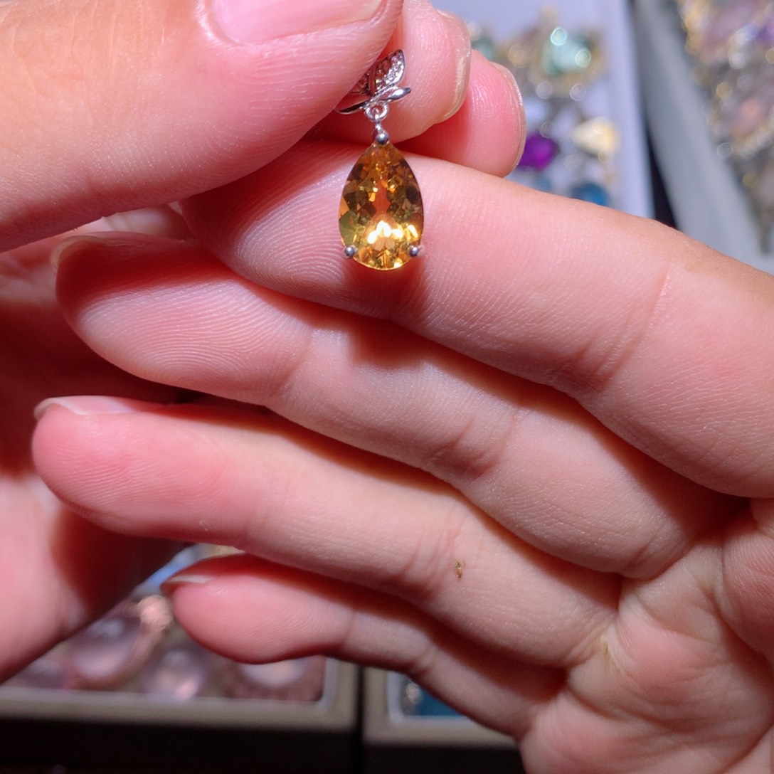 【闪购商品】水晶戒指银S925镶嵌吊坠