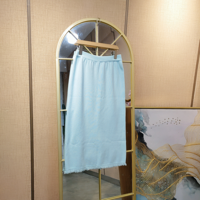 AF465孕妇蓝色针织半身裙90-140