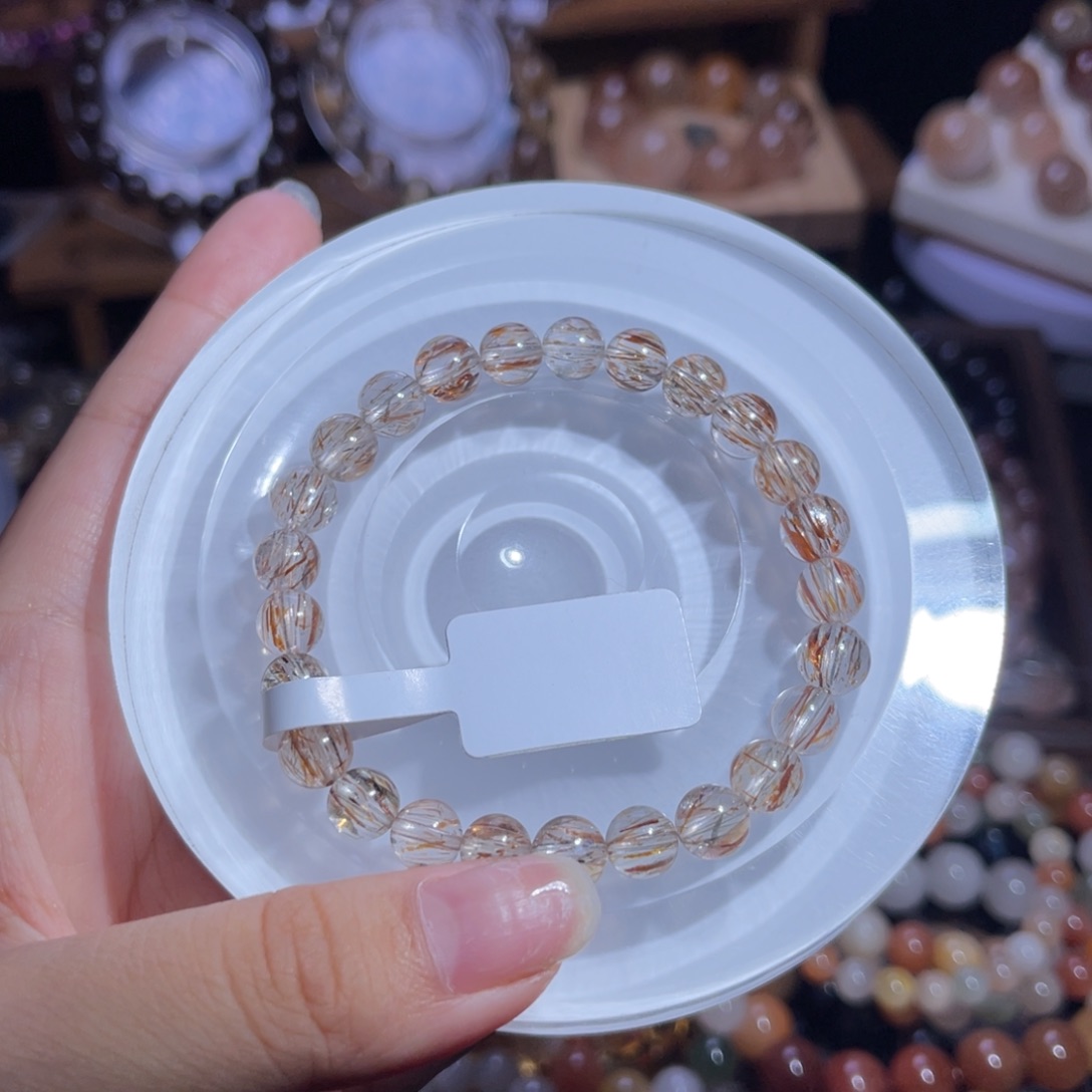 水晶手链未镶嵌黑金超