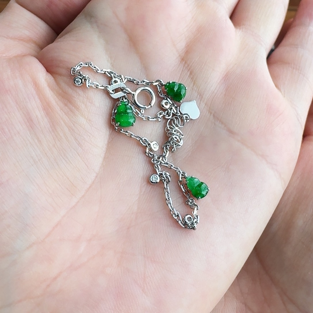 翡翠颈饰18K金镶嵌手链