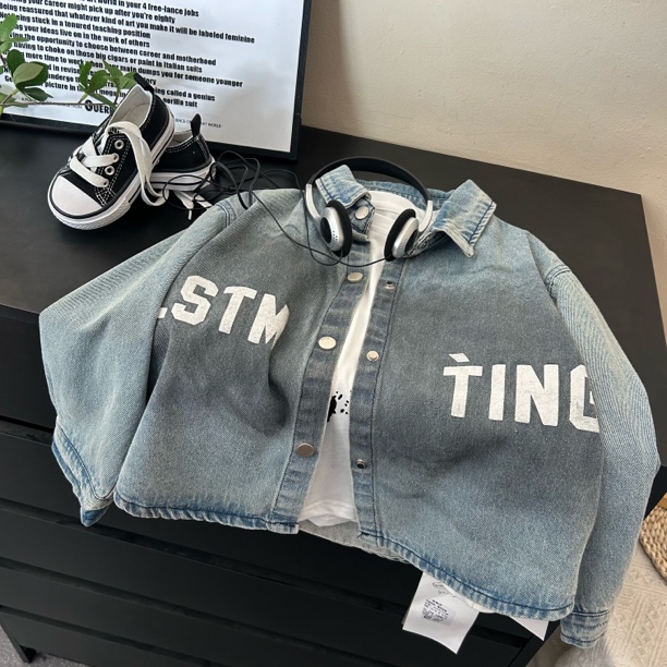 2062潮流时尚男女童牛仔衬衣外套春秋款