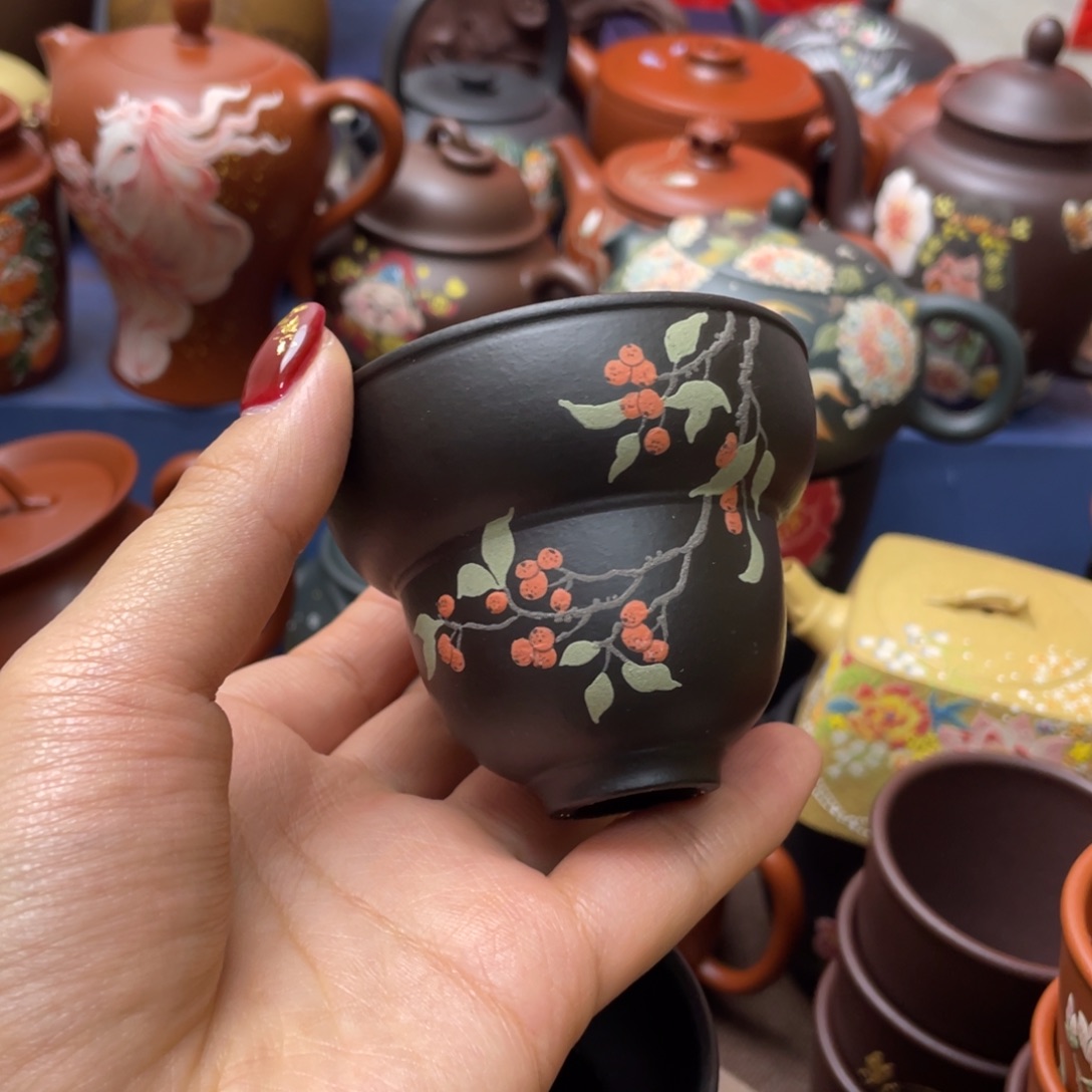 红泥茶杯紫砂主人杯100cc