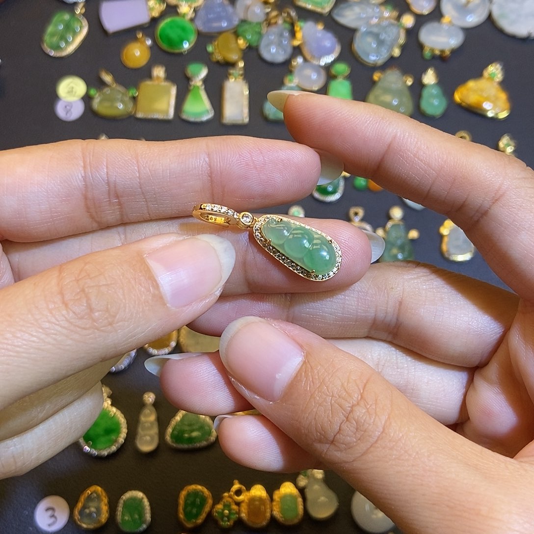 翡翠银S925镶嵌吊坠(不含链)